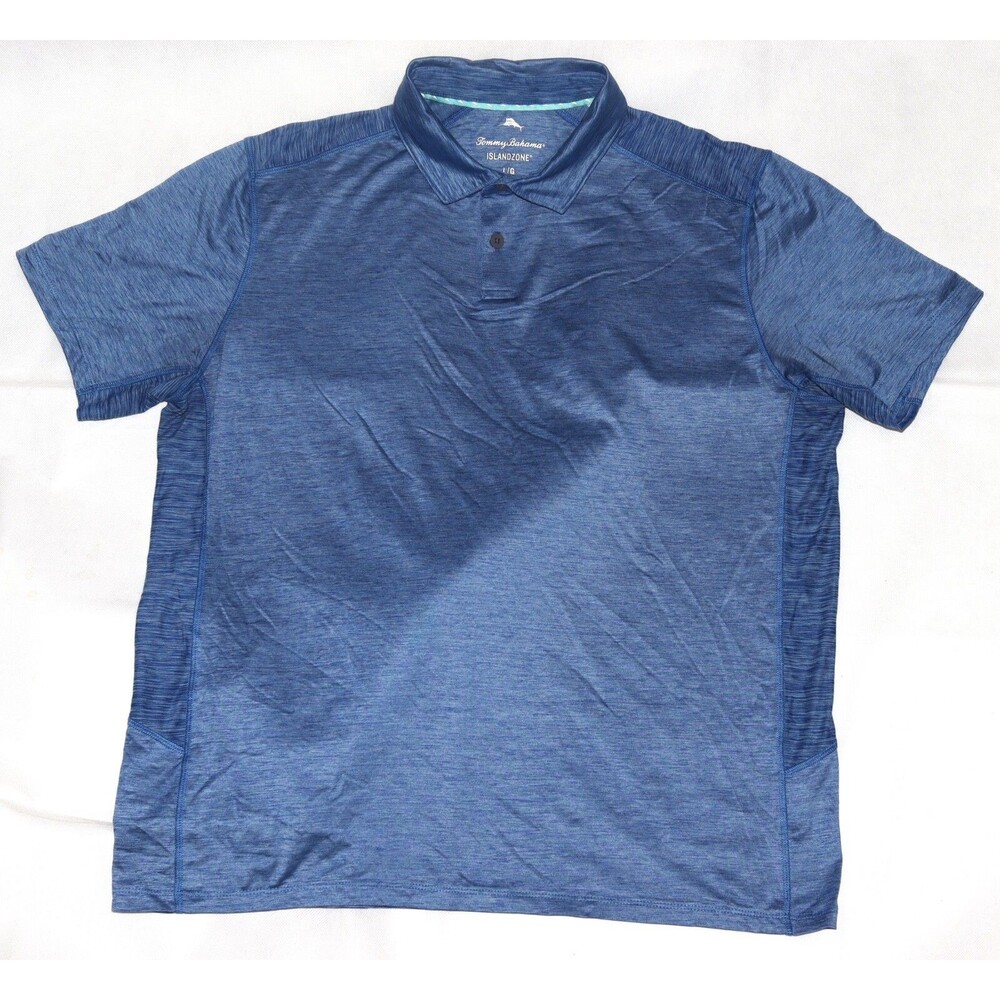 Tommy Bahama Island Zone Delray ST225201 Ocean Deep Blue Polo Shirt Size Large